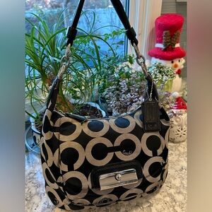 Coach Black and Cream C Shoulder Bag